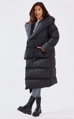 Prettylittlething Black Chevron Quilted Maxi Puffer Coat Black -Prettylittlething fed4f633b8073044e87a14c60d7033337e0b2811 cna8249 3