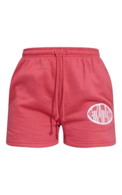 Dark Rose Prettylittlething Printed Sweat Short Dark Rose -Prettylittlething ffb647110673a54b4837bbd2b2669f86aa4847ee cmw7077 6